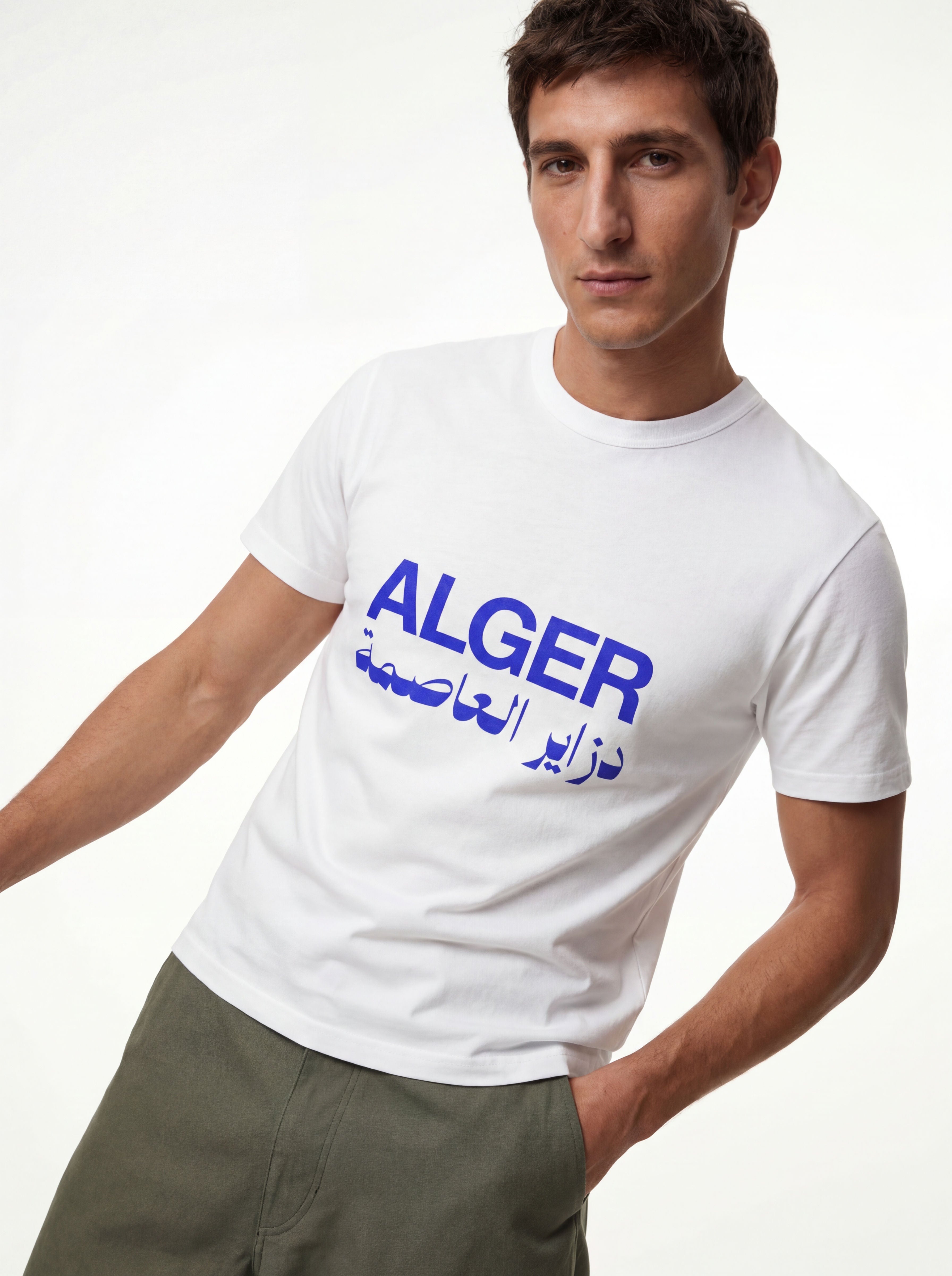 Alger White-Blue Tee