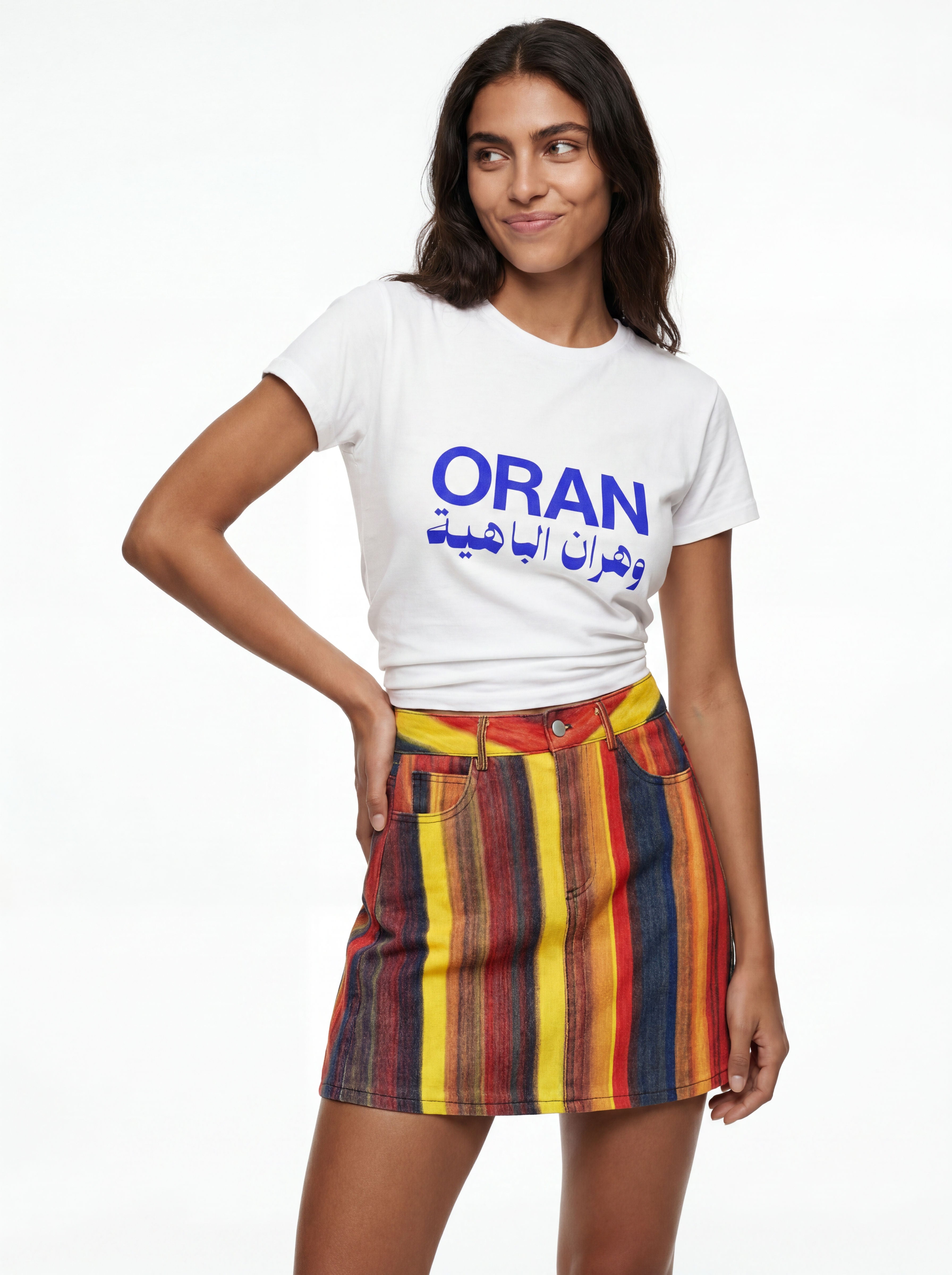 Oran White-Blue Tee