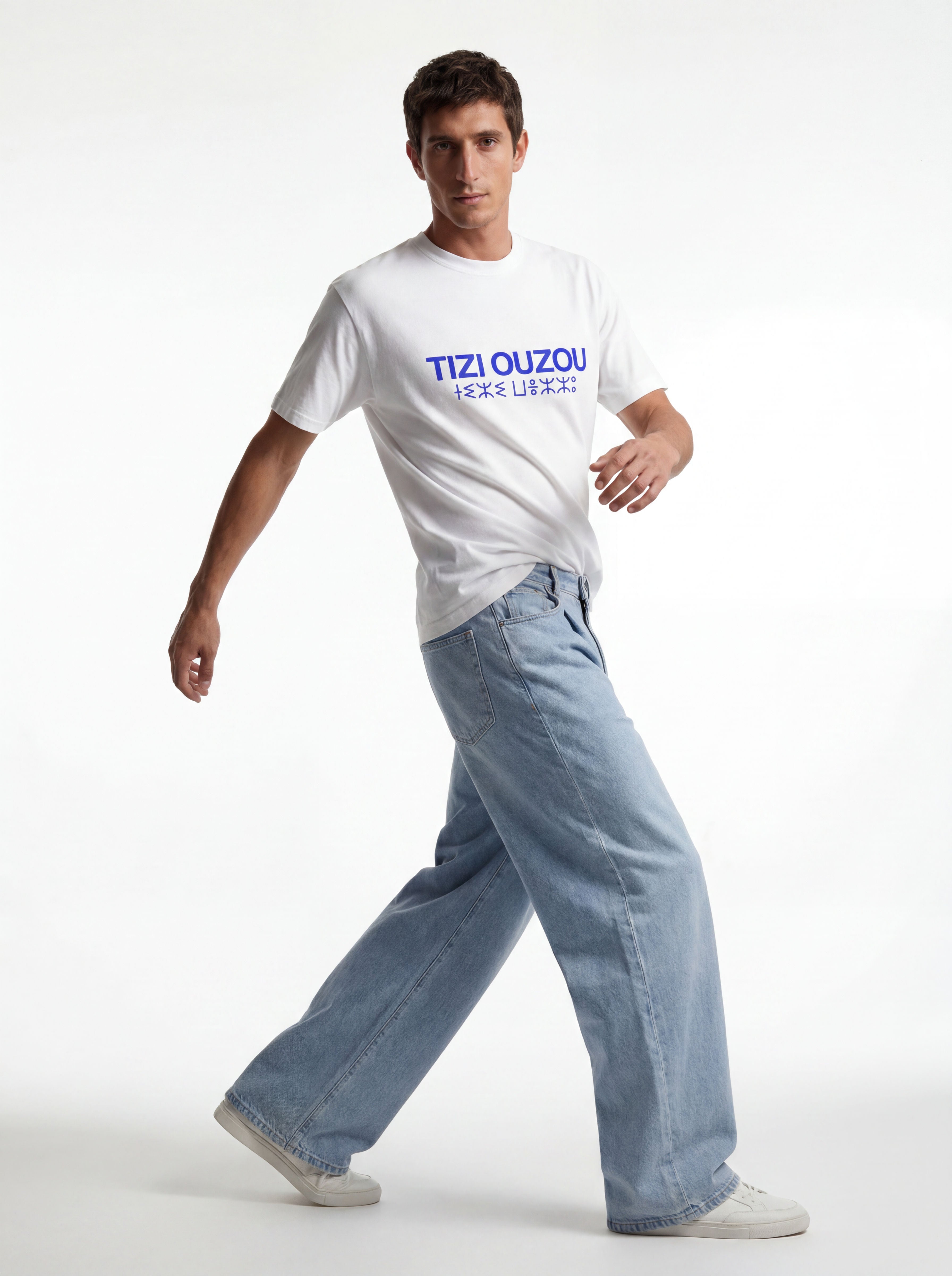 Tizi Ouzou White-Blue Tee