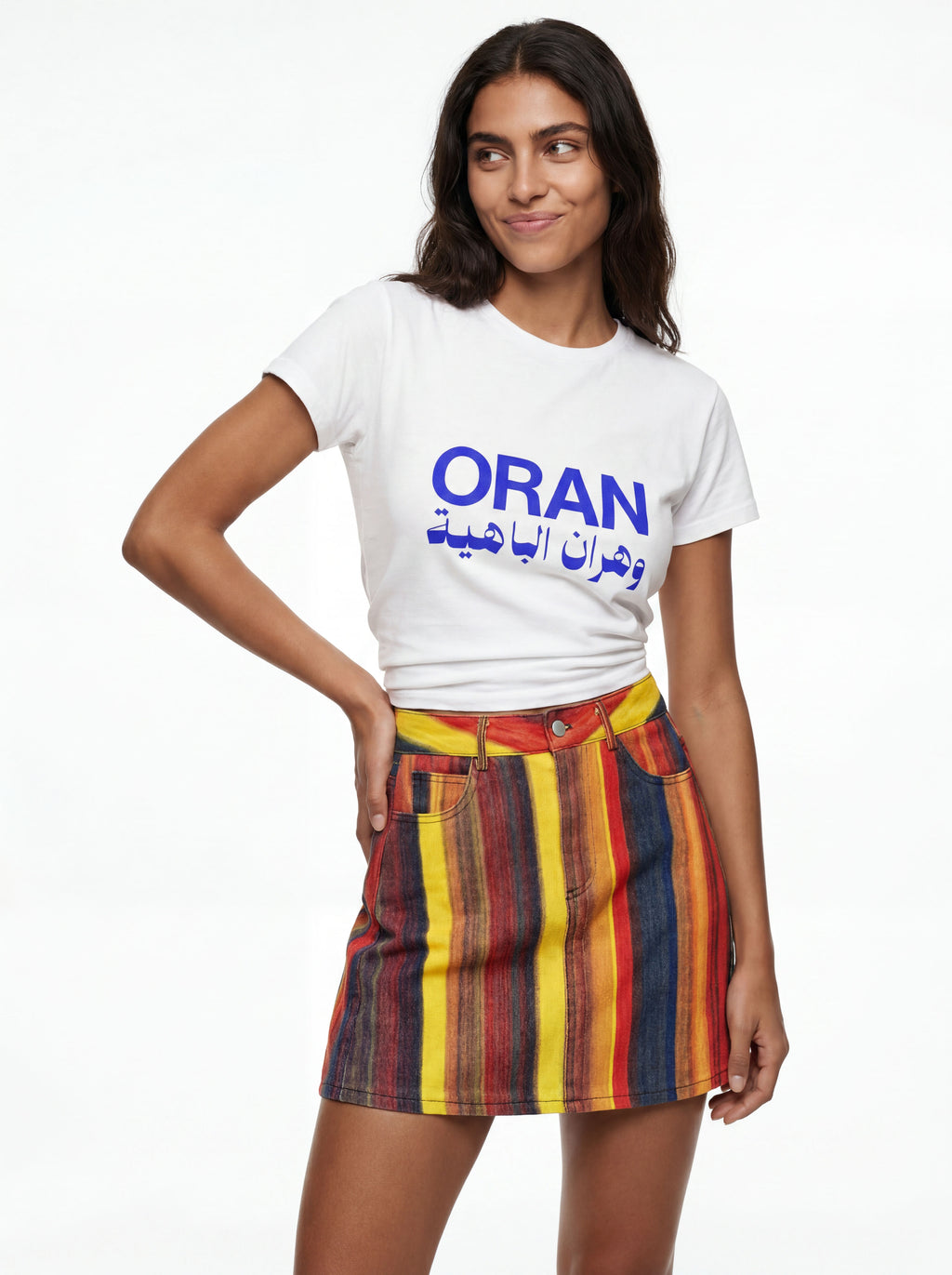 Oran White-Blue Tee